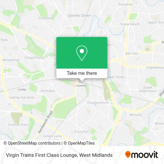 Virgin Trains First Class Lounge map