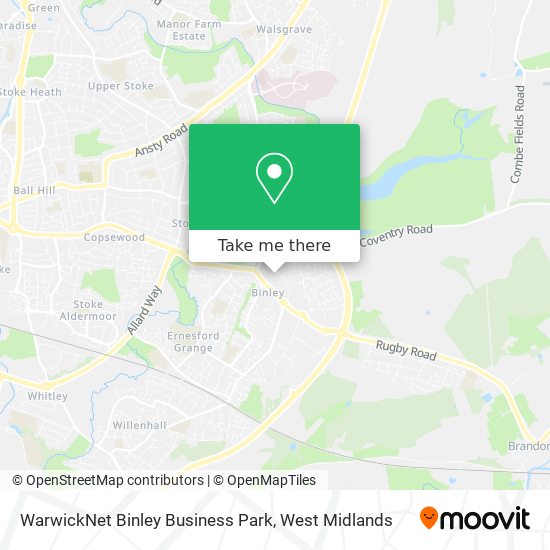 WarwickNet Binley Business Park map