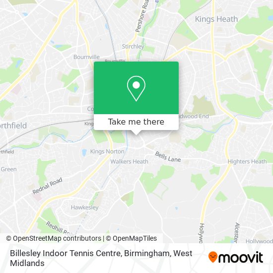 Billesley Indoor Tennis Centre, Birmingham map