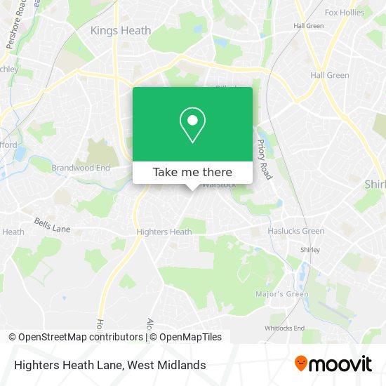 Highters Heath Lane map