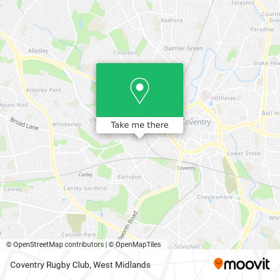 Coventry Rugby Club map