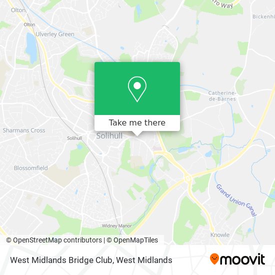 West Midlands Bridge Club map