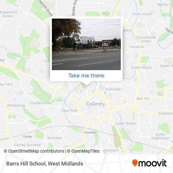 Barrs Hill School map
