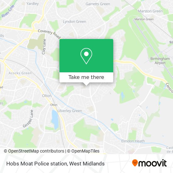 Hobs Moat Police station map