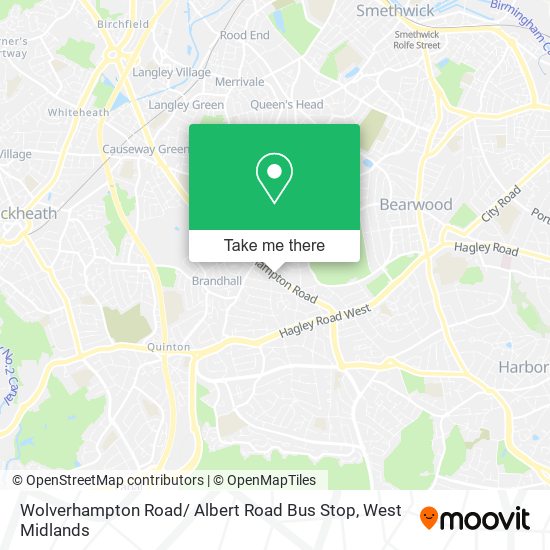Wolverhampton Road/ Albert Road Bus Stop map