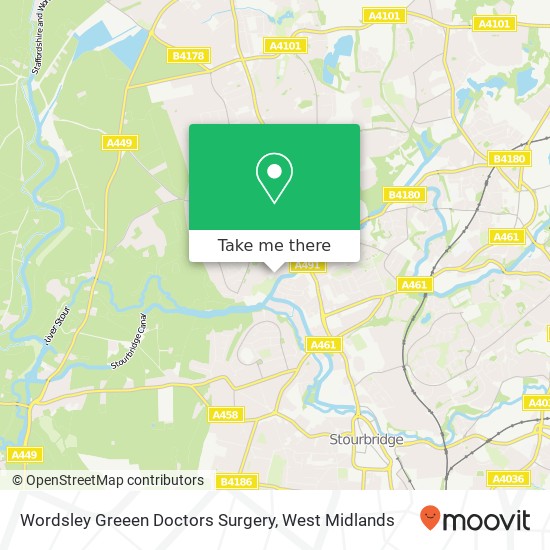 Wordsley Greeen Doctors Surgery map