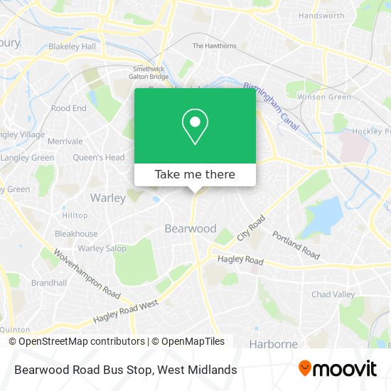 Bearwood Road Bus Stop map