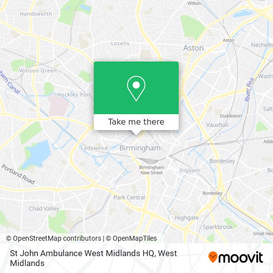 St John Ambulance West Midlands HQ map