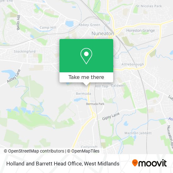 Holland and Barrett Head Office map