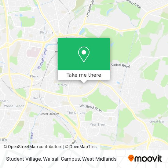 Student Village, Walsall Campus map