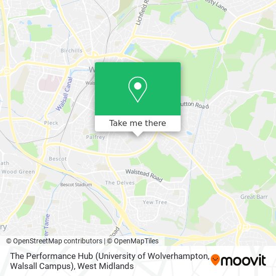 The Performance Hub (University of Wolverhampton, Walsall Campus) map