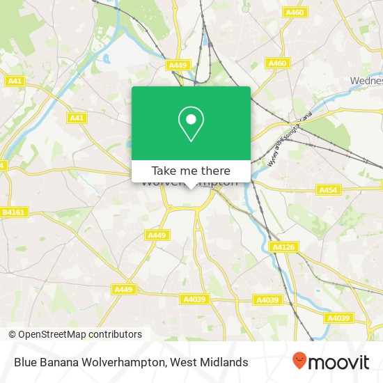 Blue Banana Wolverhampton map
