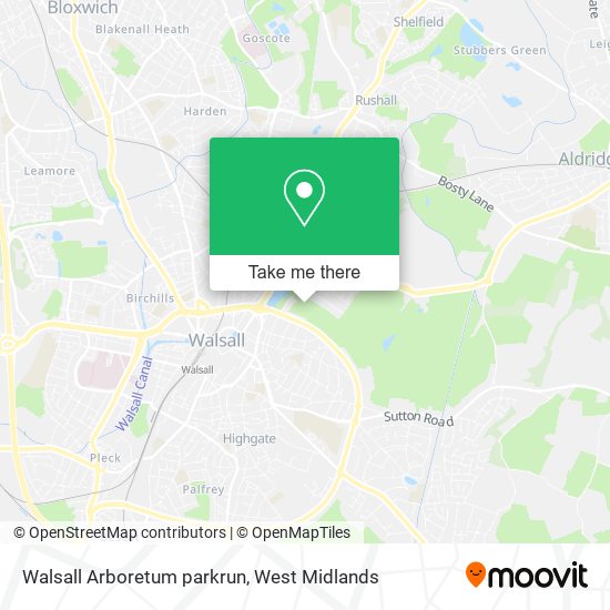 Walsall Arboretum parkrun map