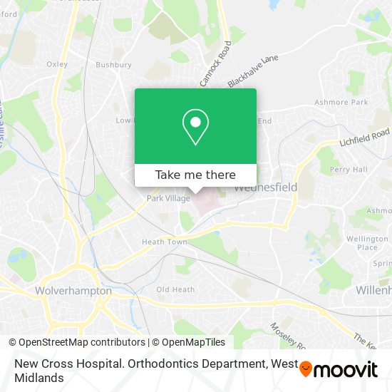 New Cross Hospital. Orthodontics Department map