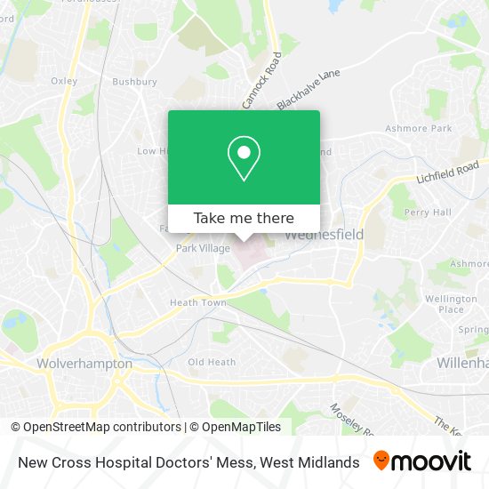 New Cross Hospital Doctors' Mess map