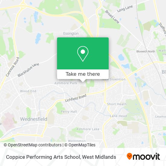 Coppice Performing Arts School map