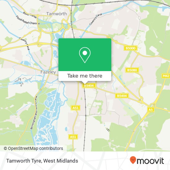Tamworth Tyre map