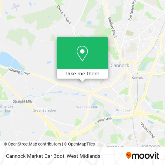 Cannock Market Car Boot map