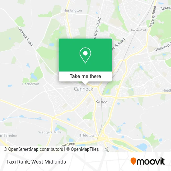 Nearest Cab Rank How to Get to Taxi Rank in Cannock South by Bus or Train?