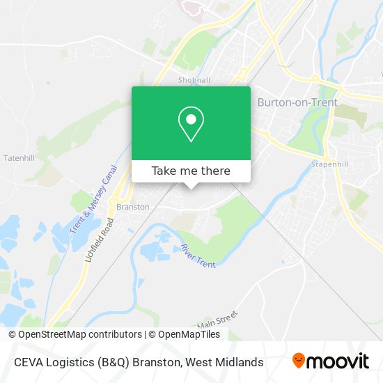 CEVA Logistics (B&Q) Branston map