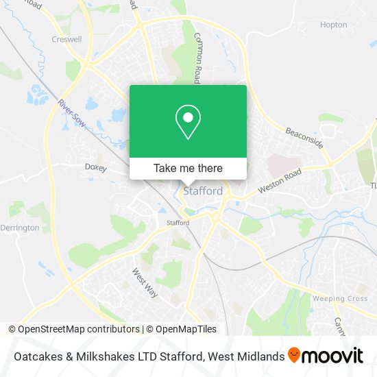 Oatcakes & Milkshakes LTD Stafford map