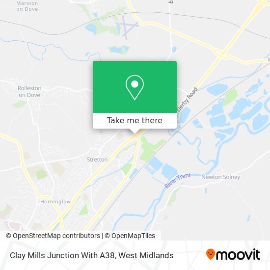 Clay Mills Junction With A38 map