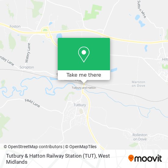 Tutbury & Hatton Railway Station (TUT) map