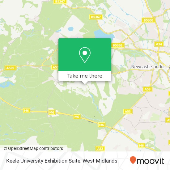 Keele University Exhibition Suite map