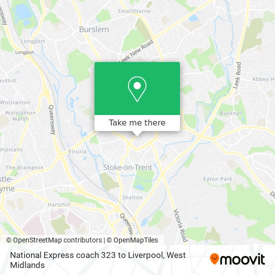 National Express coach 323 to Liverpool map