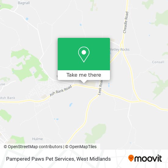 Pampered Paws Pet Services map