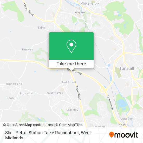 Shell Petrol Station Talke Roundabout map