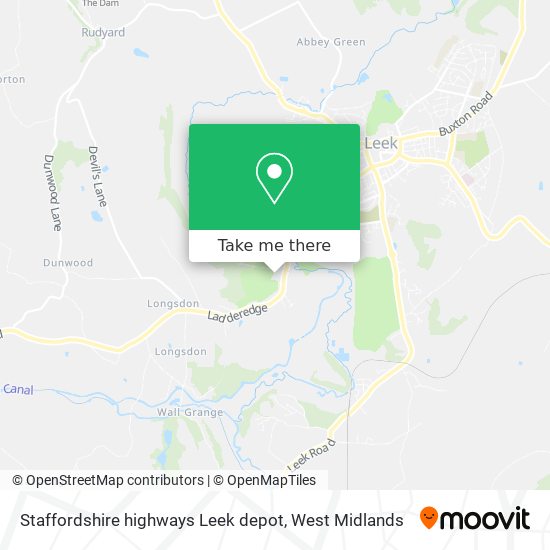 Staffordshire highways Leek depot map