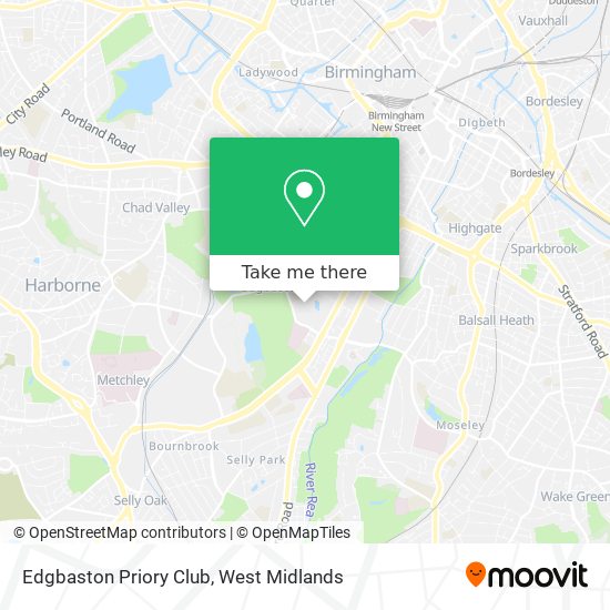 Edgbaston Priory Club map