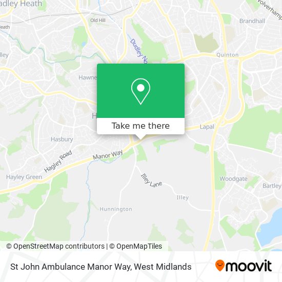 St John Ambulance Manor Way map