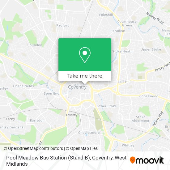 Pool Meadow Bus Station (Stand B), Coventry map