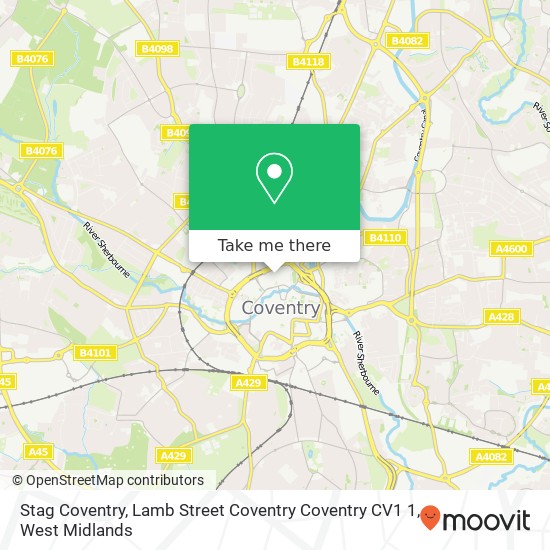 Stag Coventry, Lamb Street Coventry Coventry CV1 1 map