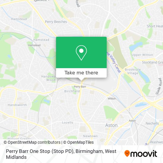 Perry Barr One Stop (Stop PD), Birmingham map