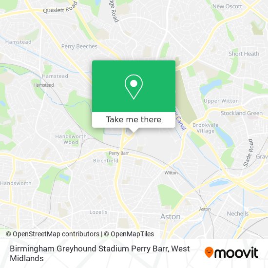 Birmingham Greyhound Stadium Perry Barr map