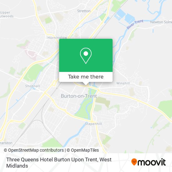 Three Queens Hotel Burton Upon Trent map