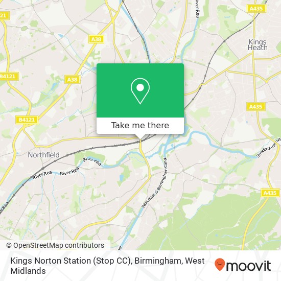 Kings Norton Station (Stop CC), Birmingham map