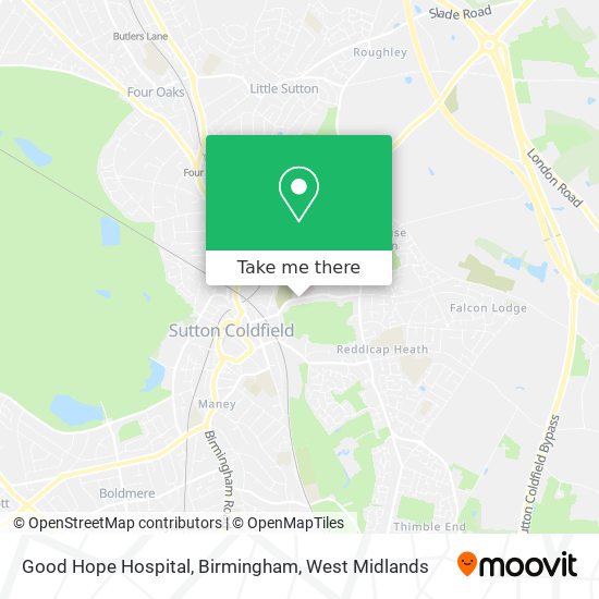 Good Hope Hospital, Birmingham map