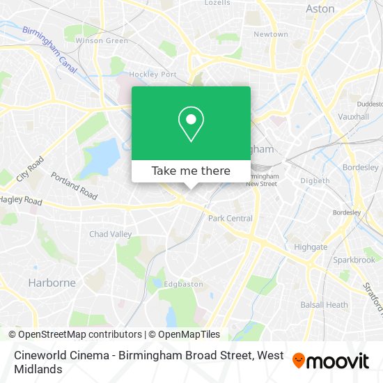 Cineworld Cinema - Birmingham Broad Street map