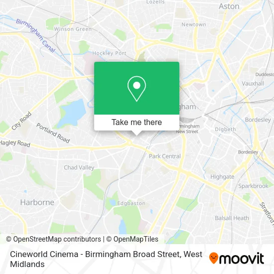 Cineworld Cinema - Birmingham Broad Street map