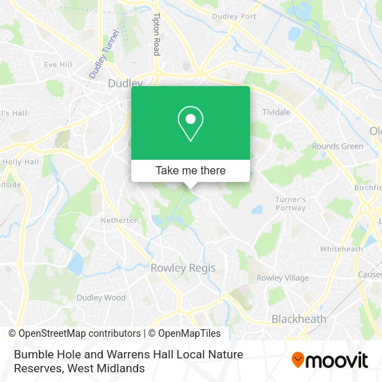 Bumble Hole and Warrens Hall Local Nature Reserves map