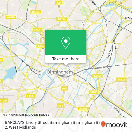 BARCLAYS, Livery Street Birmingham Birmingham B3 2 map