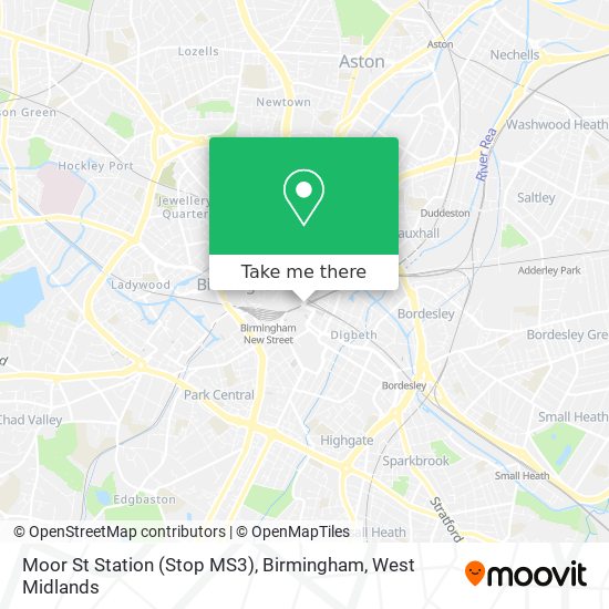 Moor St Station (Stop MS3), Birmingham map