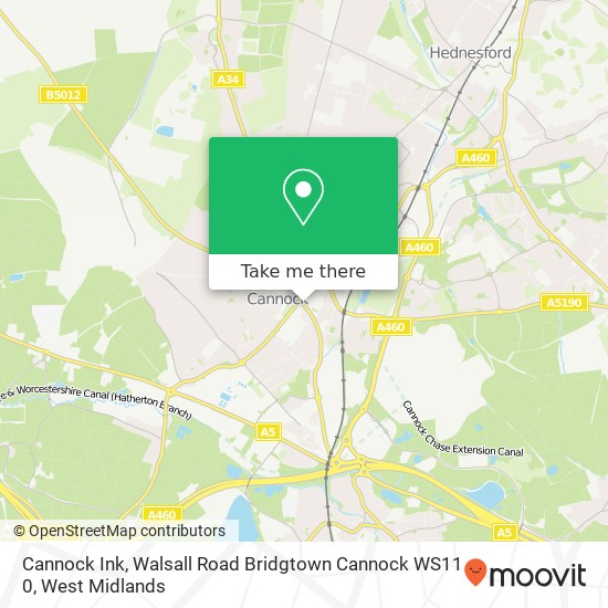 Cannock Ink, Walsall Road Bridgtown Cannock WS11 0 map