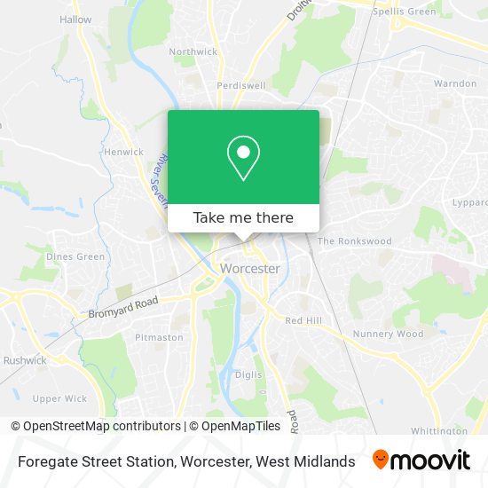 Foregate Street Station, Worcester map
