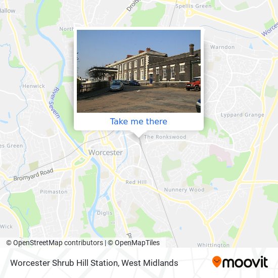 Worcester Shrub Hill Station map