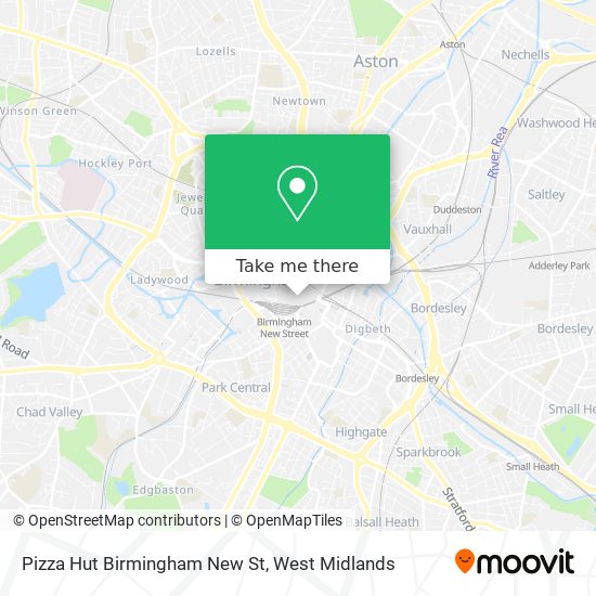 Pizza Hut Birmingham New St map